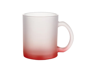 10 oz. Frosted Glass Mug - Gradient Red- 6/pack