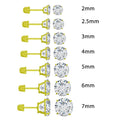 14 Karat Yellow Gold Round Lab Grown Diamonds Screw Back Earring - 14LGME