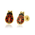 14 Karat Yellow Gold Lady Bug Screw Back Earring | Silver Palace Inc.