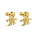 14 Karat Yellow Gold Boy Screw Back Earrings - 14E00388