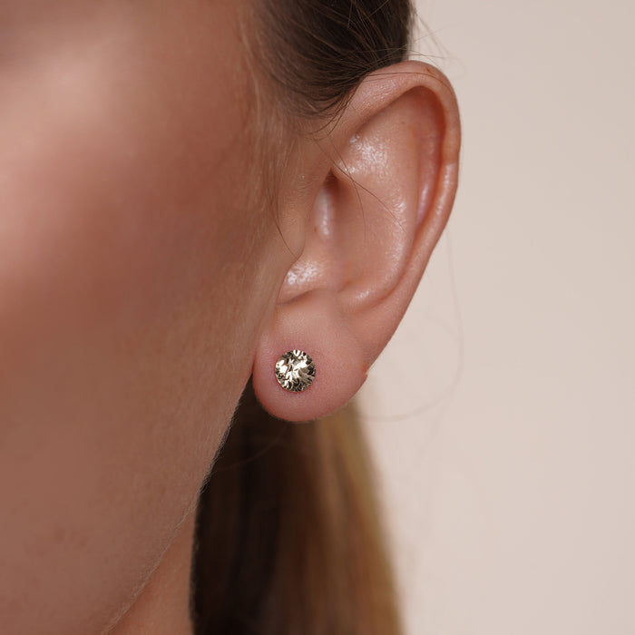 14 Karat Yellow Confetti Diamond Cut Disc Earrings - 14KE0017