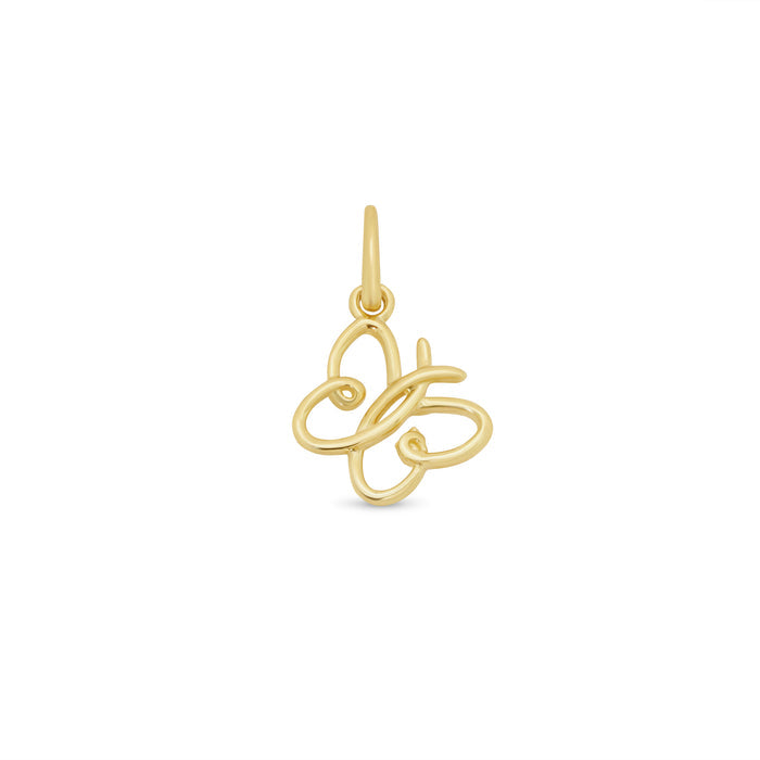 14 Karat Yellow Gold 9.7mm Butterfly Pendant - 14KP0001