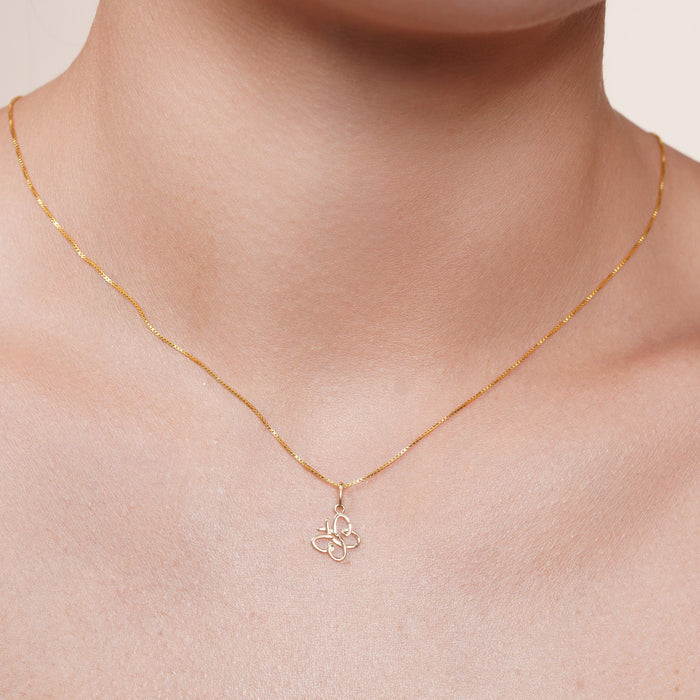 14 Karat Yellow Gold 9.7mm Butterfly Pendant - 14KP0001