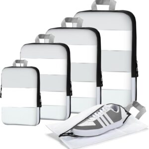 5 Piece Set Of Compression Packing Cube in White