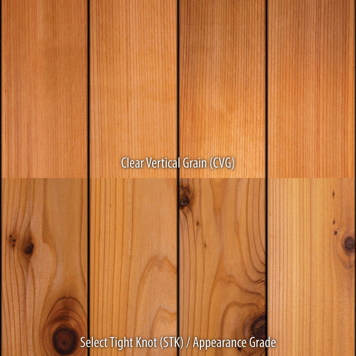 5/4x6 Western Red Cedar 60° V-Joint - Clear Vertical Grain (CVG) - S4S/KD - Advantage Lumber