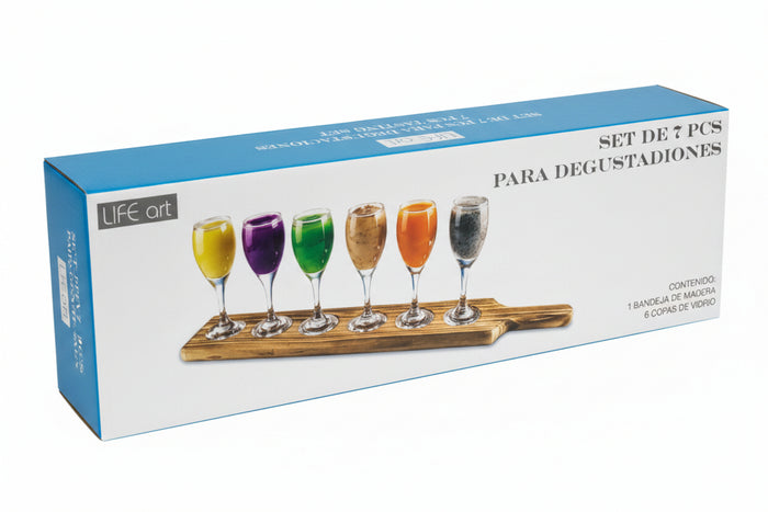 7 Piece Wooden Cup & Wine Glass Holder
