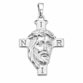 925 Silver Jesus Head Cross Pendant- SPP00094