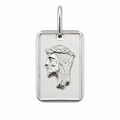 925 Silver Jesus Profile Rectangle Pendant- SPP00089