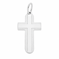 925 Silver Matte Accent Cross Pendant- SPP00091