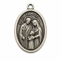 925 Silver Oxidized Oval Holy Sprit & Holy Family Charm- CHARM00178
