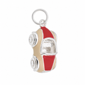 925 Silver Red & White Enamel Convertible Car Charm Pendant- CHARM00170