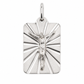925 Silver Sunburst Crucifix Rectangle Pendant- SPP00088