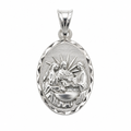 925 Sterling Silver Baptism Oval Medallion Charm Pendant- CHARM00137