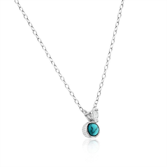 Silver 925 Black Rhodium Turquoise Center Stone Halo Set - STS00537 | Silver Palace Inc.