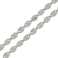 Silver 925 Rhodium Plated CZ Encrusted Oval Link Chains 11.8mm - CHCZ106 RH | Silver Palace Inc. #plating_rhodium