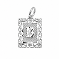 925 Sterling Silver DC Framed Initial Charm Pendant -SPP00103