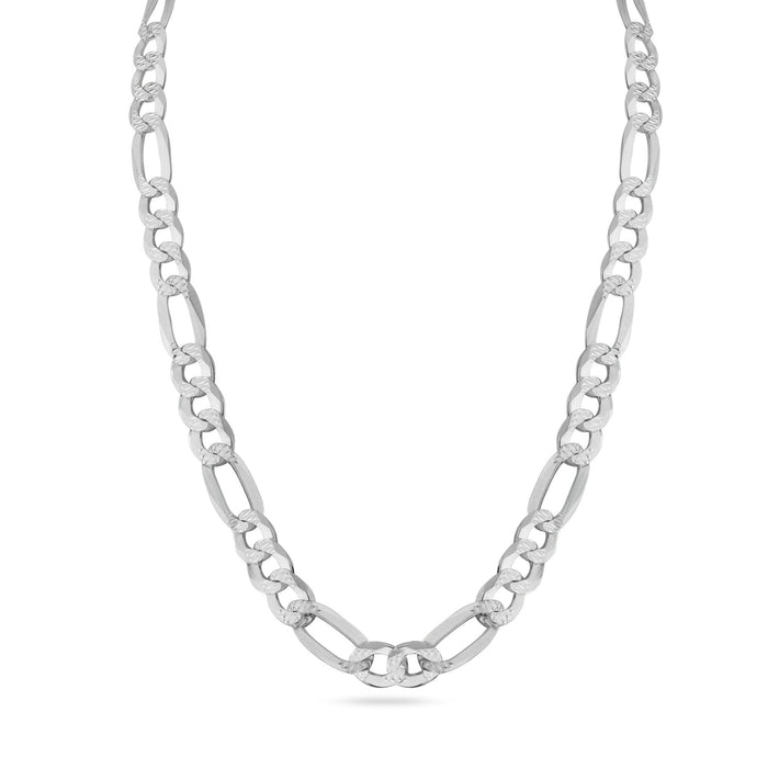 925 Sterling Silver Diamond Cut Figaro Chain or Bracelet