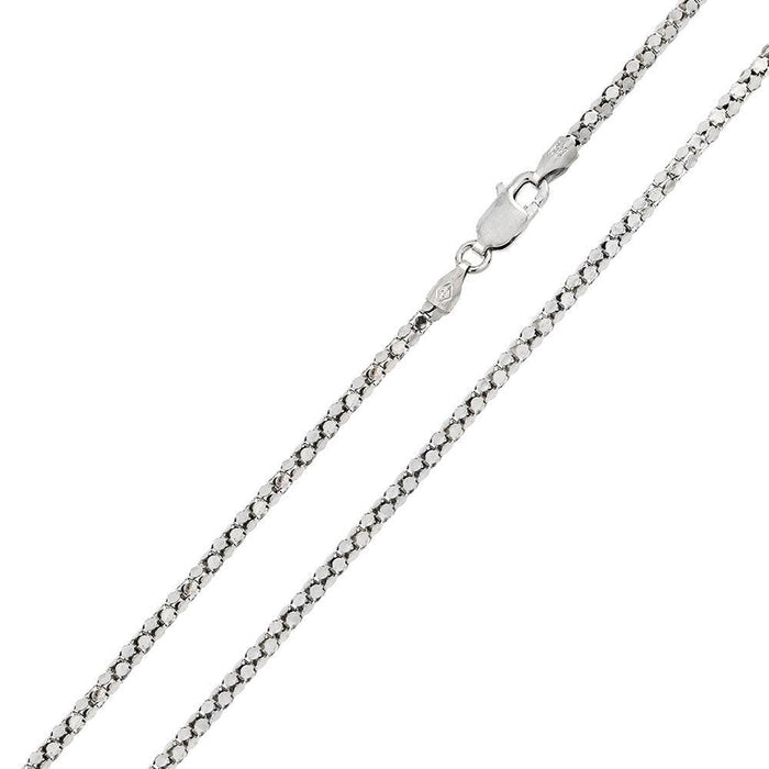 Silver 925 Rhodium Plated DC Flat Multi Disc Coreana 020 Chain 2mm - CH403 RH | Silver Palace Inc. #plating_Rhodium