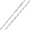 Silver 925 Rhodium Plated Star Diamond Cut Confetti 065 Chain 3.3mm - CH122 RH | Silver Palace Inc. #plating_rhodium