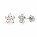 925 Sterling Silver Diamond Cut Flower Stud Earrings - TGE00032 | TGE00032GP