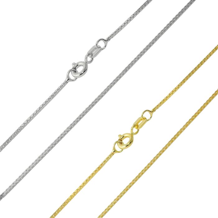 925 Sterling Silver Diamond Cut Greek Box Chain