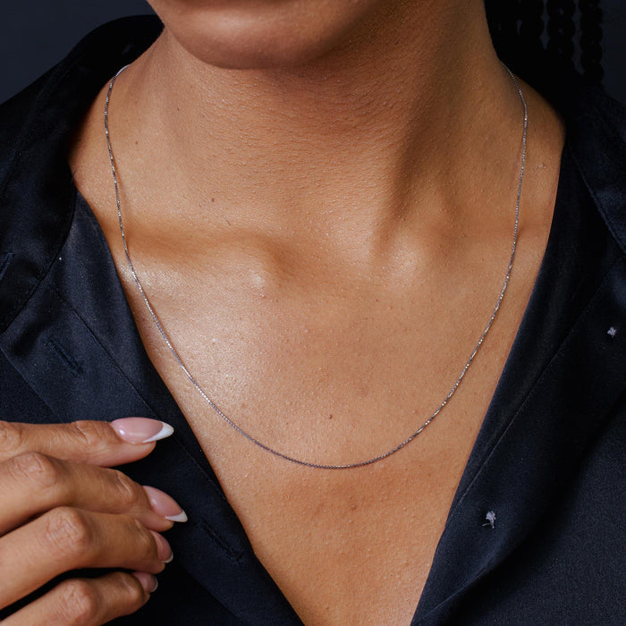 925 Sterling Silver Diamond Cut Greek Box Chain