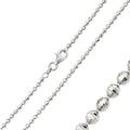 Rhodium Plated Horizontal Diamond Cut Bead 025 Chain 2.5mm - CH106 RH | Silver Palace Inc.  #plating_rhodium