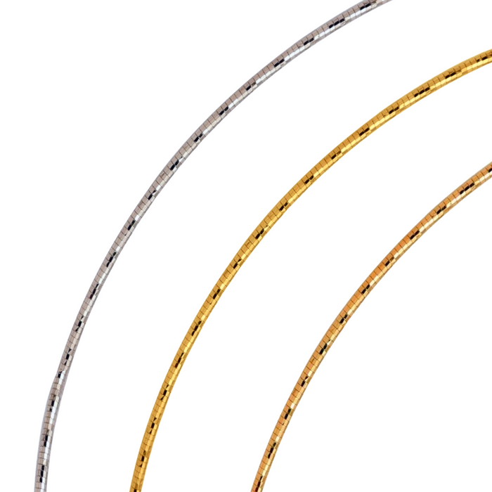 925 Sterling Silver Diamond Cut Omega Box Chain