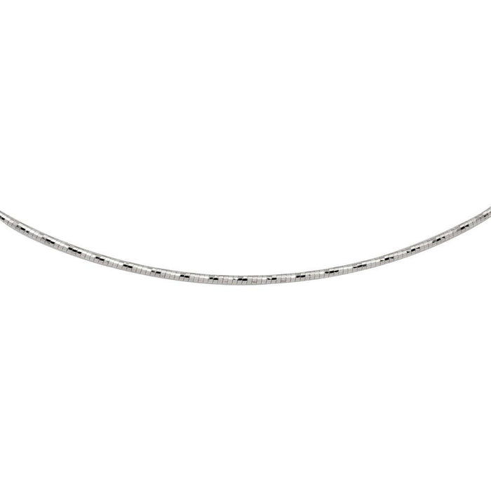 Rhodium Plated 925 Sterling Silver DC Omega Box Chain 1.4mm - CH900 RH | Silver Palace Inc. #plating_rhodium