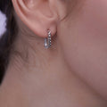 925 Sterling Silver Diamond Cut Oval Hoop Earrings - TGE00014