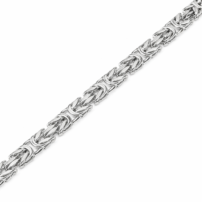 925 Sterling Silver Diamond Cut Square Byzantine Chain or Bracelet