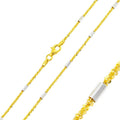 Silver 925 Gold Plated Diamond Cut  Multi Tube Roc Chain 2mm - CH348 GP | Silver Palace Inc. #plating_gold