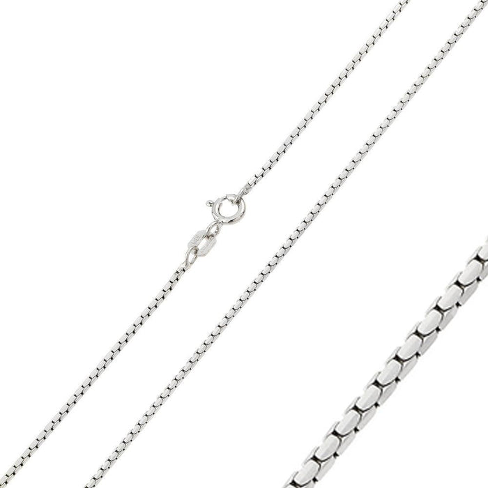 Silver 925 Rhodium Plated Diamond V Cut Box 024 Chain 0.96mm - CH200 RH | Silver Palace Inc. #plating_rhodium