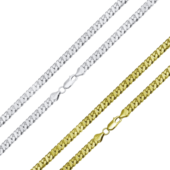925 Sterling Silver Dollar Cuban Diamond Cut Chain