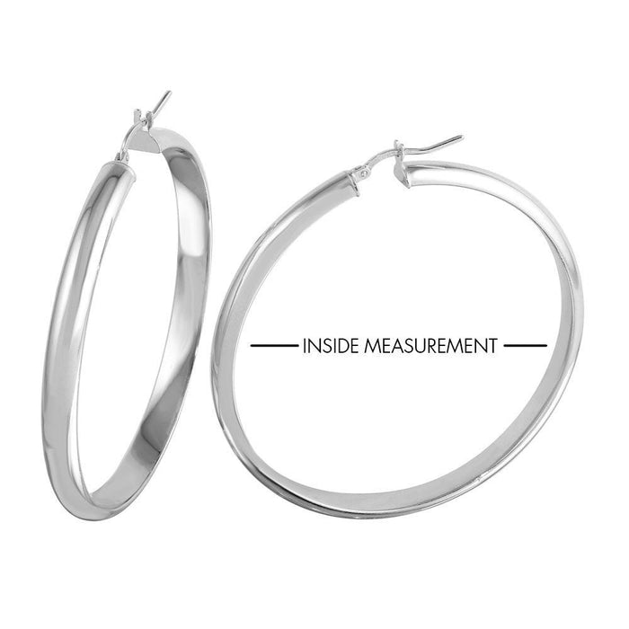 Silver 925 Rhodium Plated Electroforming Rounded 5mm Hoop Earrings - ARE00023RH | Silver Palace Inc. #plating_rhodium