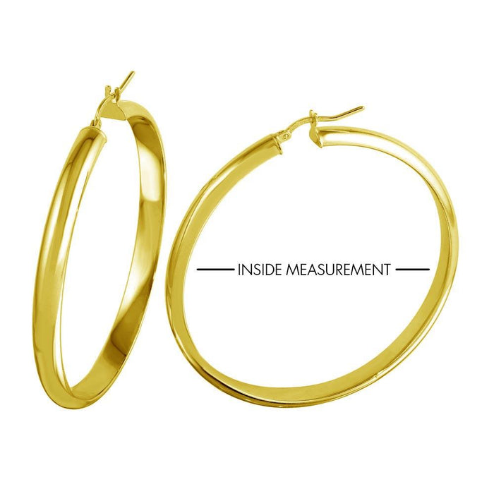 Silver 925 Gold Plated Electroforming Rounded 5mm Hoop Earrings - ARE00023GP | Silver Palace Inc. #plating_gold