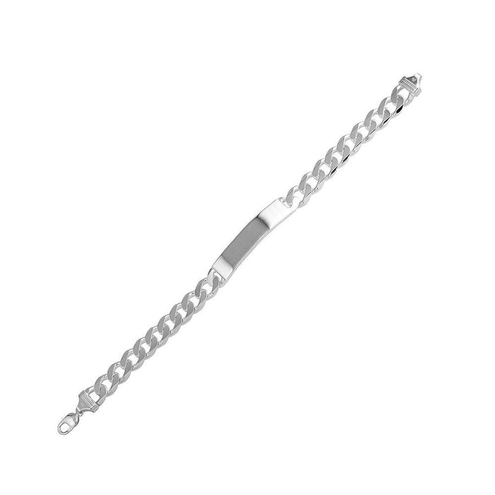 Silver 925 Engravable ID Super Flat Curb 150 Bracelet 5.6mm - ID-CURB150 | Silver Palace Inc.
