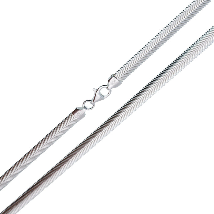 925 Sterling Silver Flexible Flat Snake Chain
