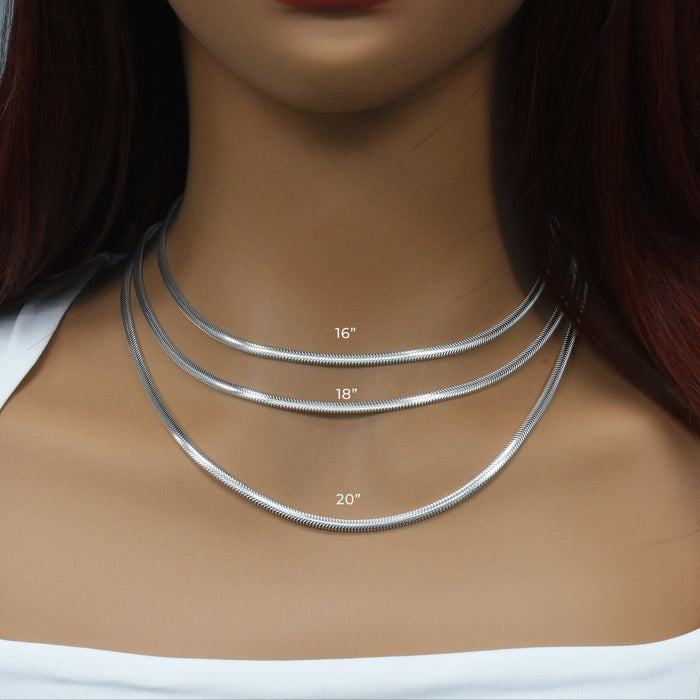 925 Sterling Silver Flexible Flat Snake Chain