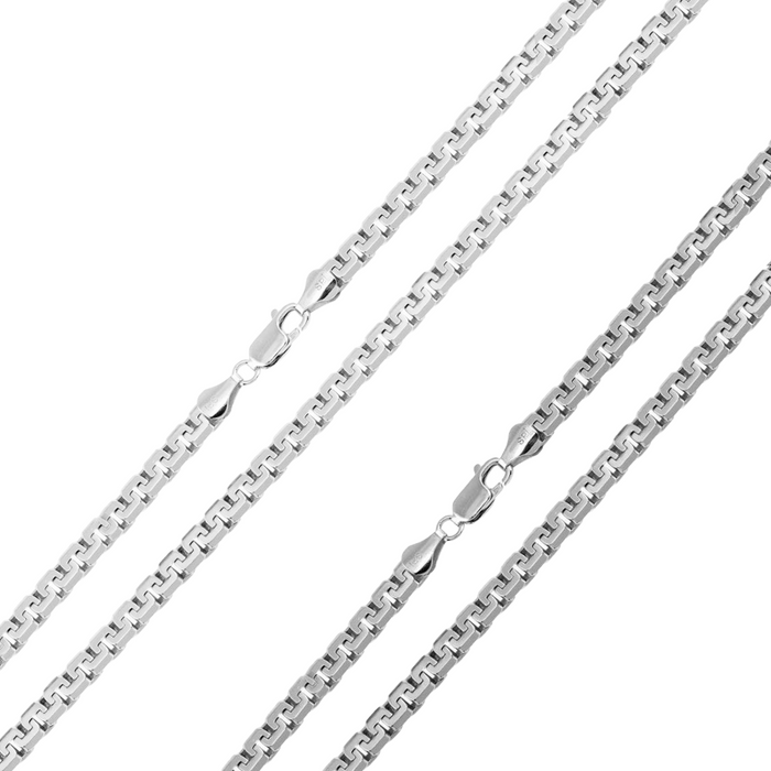 925 Sterling Silver Greek Box Chain