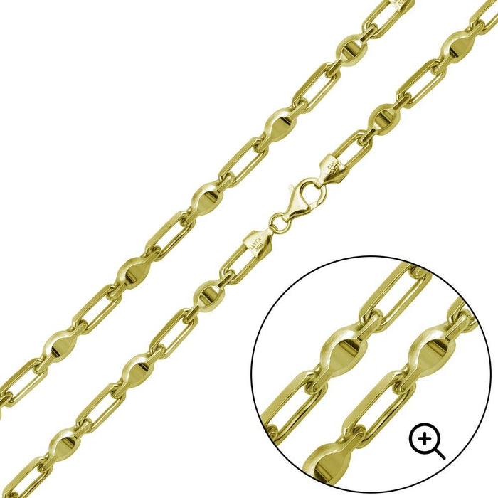 Silver Gold Plated Heshe Max Chain 6mm - CH477 GP | Silver Palace Inc. #plating_gold