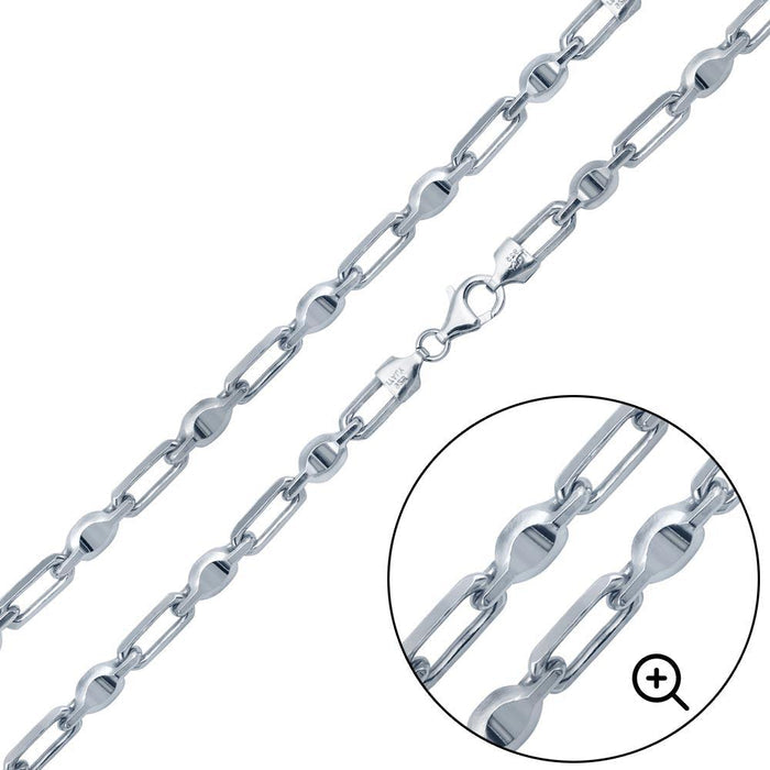 Silver 925 Platinum Plated Heshe Max Chain 6mm - CH476 PL | Silver Palace Inc. #plating_platinum