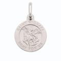 925 Sterling Silver High Polished Sandblasted Saint Michael 12.4mm Pendant - SPP00070