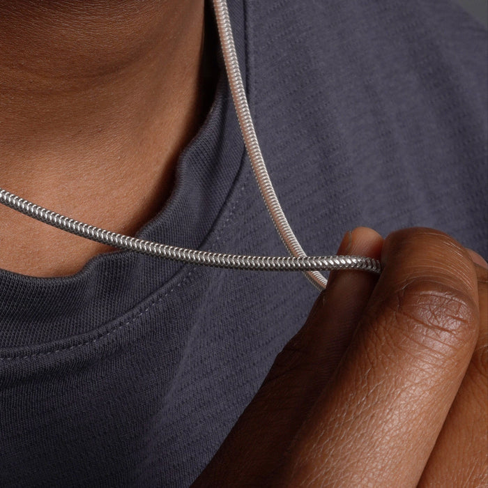 925 Sterling Silver Hollow Round Snake Chain