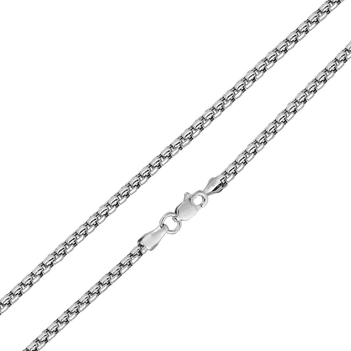 925 Sterling Silver Lux Cut Round Box Chain
