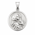 925 Sterling Silver Madonna & Child Medallion Charm- CHARM00125
