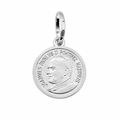 925 Sterling Silver Medium Pope Saint John Paul II Medallion Charm- CHARM00124