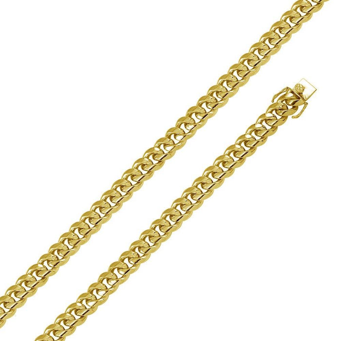 Silver 925 Gold Plated Miami Cuban 400 Chain Box Lock 12.8mm - CH445 GP | Silver Palace Inc. #plating_gold