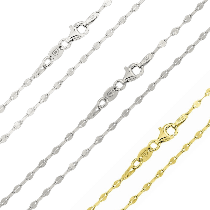 925 Sterling Silver Moka Confetti Chain