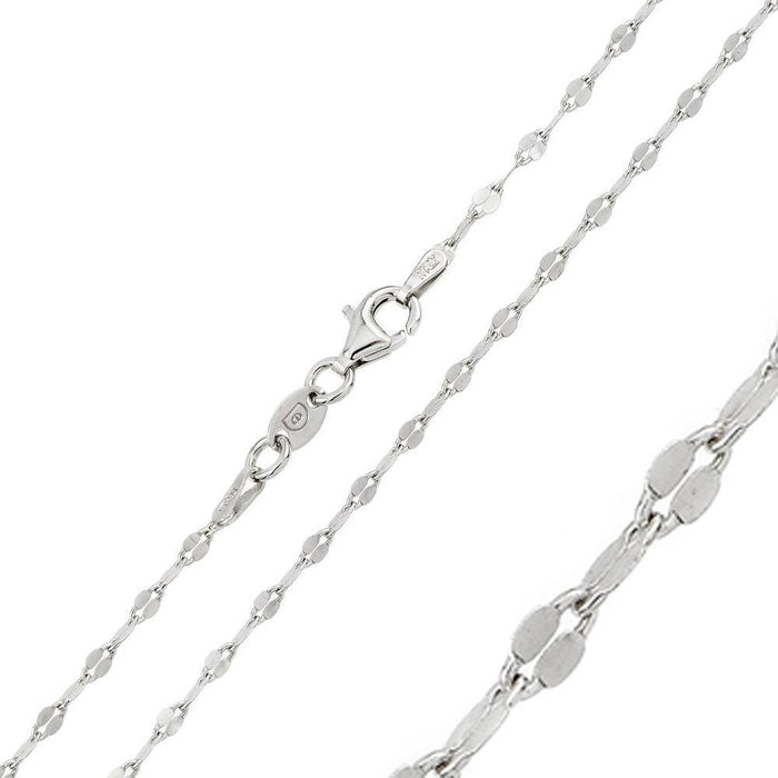 Silver 925 Rhodium Plated Open Confetti DC Link 030 Chain - CH125 RH | Silver Palace Inc. #plating_rhodium